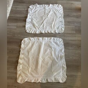 PiuBelle Large White Frilly Cushion Covers Shams